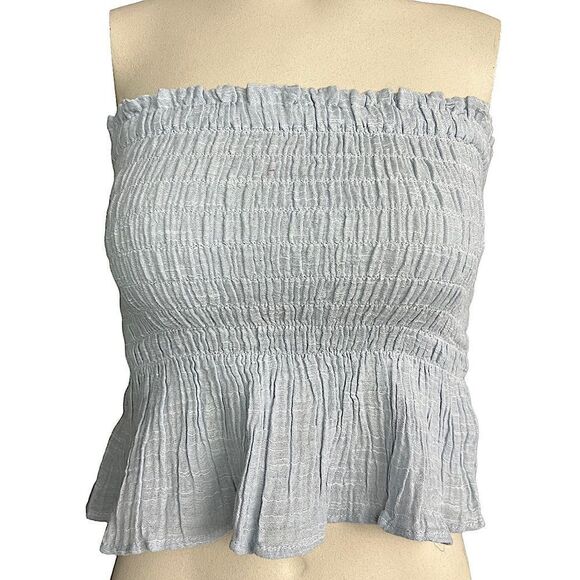 American Eagle Light Blue Strapless Tube Crop Top NWOT - Picture 12 of 12